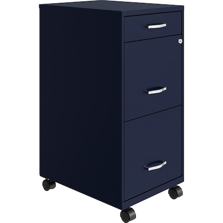 Nusparc 3-Drawer Mobile Vertical File Cabinet, 14.2" x 18" x 29.5", Blue NPRVF318BMNY